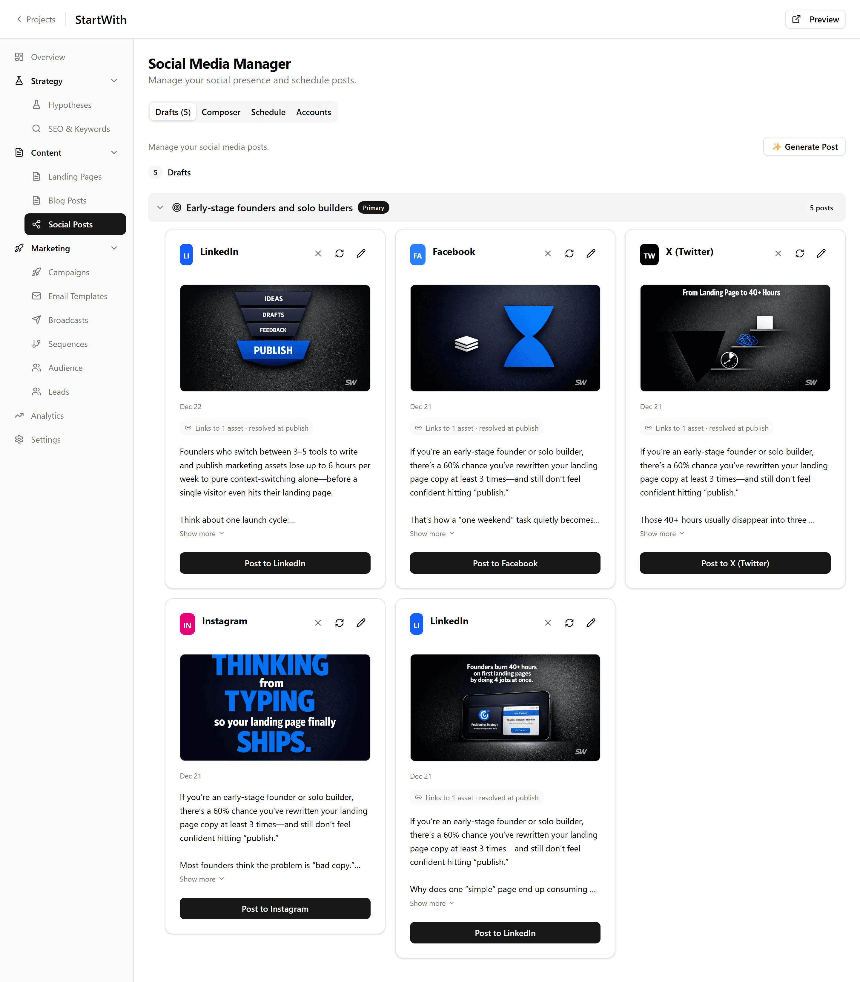 Streamlined Social Media Scheduling